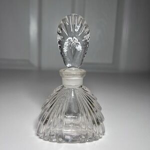 Vtg Art Deco Clear Crystal Glass Perfume Bottle Stopper